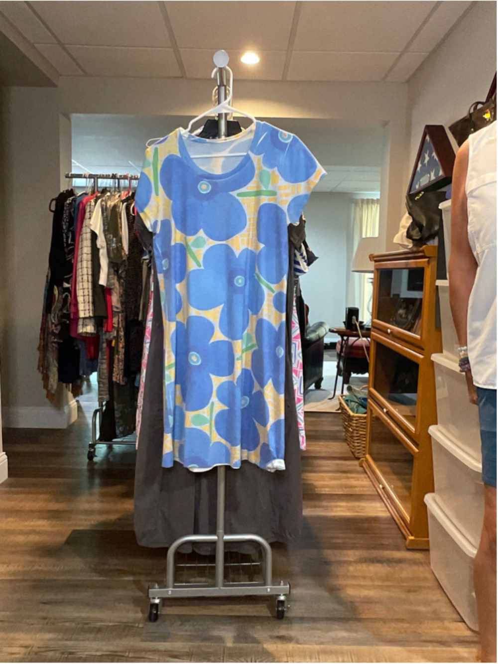 Women's BEFORE AND AGAIN Blue & Yellow Floral Shift Dress L